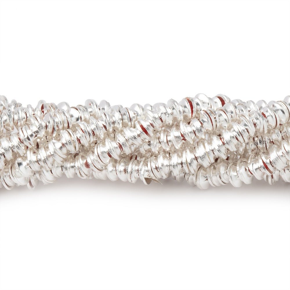 3mm Silver Plated Copper Plain Bead Cap 8 inch 380 pieces