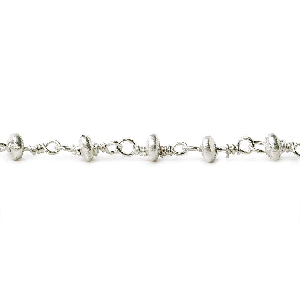3mm Silver plated rondelle Silver plated Chain by the foot