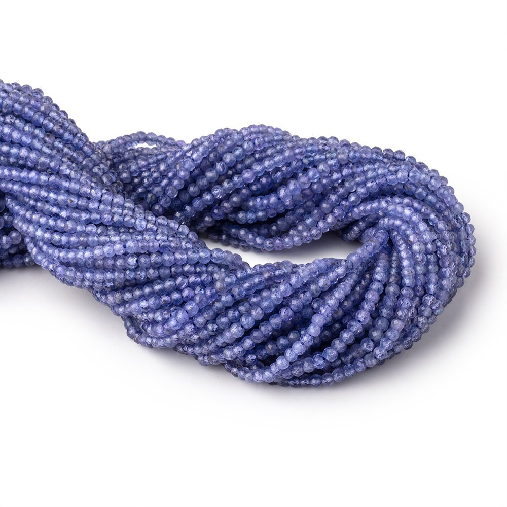 3mm Tanzanite Micro Faceted Rondelle Beads 12.5 inch 120 pieces AA