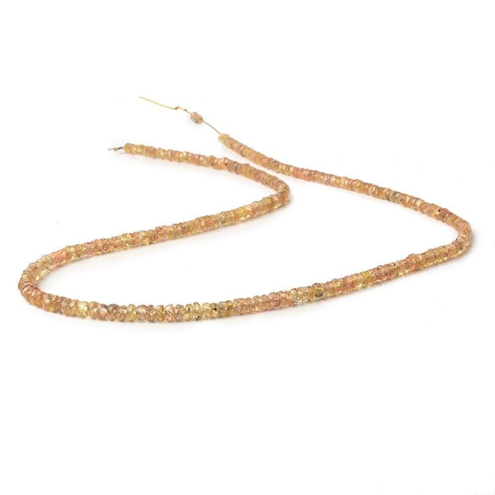 3mm Yellow Orange Sapphire Faceted Rondelle Beads 16 inch 280 pieces