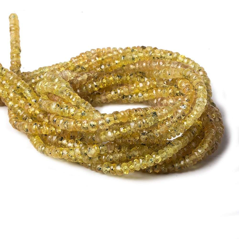 3mm Yellow Songea Sapphire Faceted Rondelle 15 inch 264 pcs