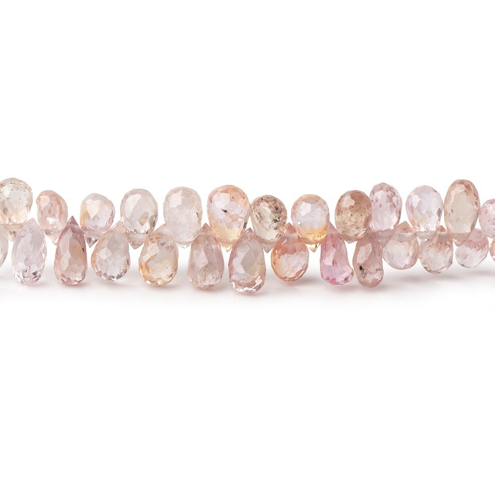 3x2-6x3mm Multi Pink Sapphire Faceted Tear Drop Beads 17 inch 300 pieces AA