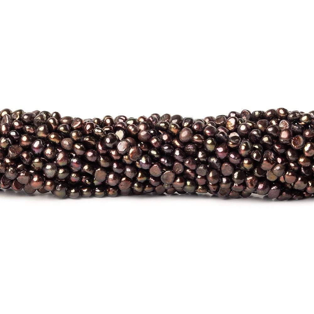 3x2mm Chocolate Side Drilled Baroque Freshwater Pearl 15 inch 140 pcs