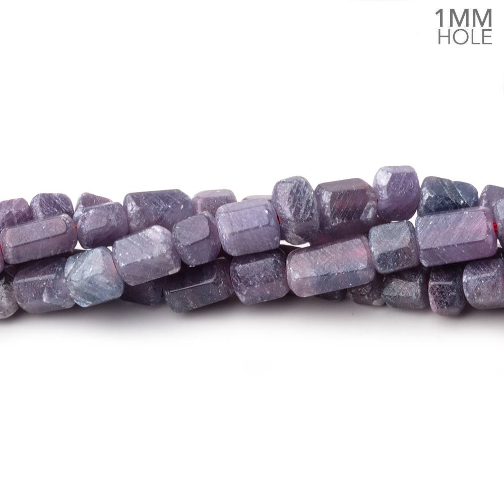3x6-7x5mm Natural Ruby Natural Crystal Tube Beads 16 inch 58 pieces 1mm Hole
