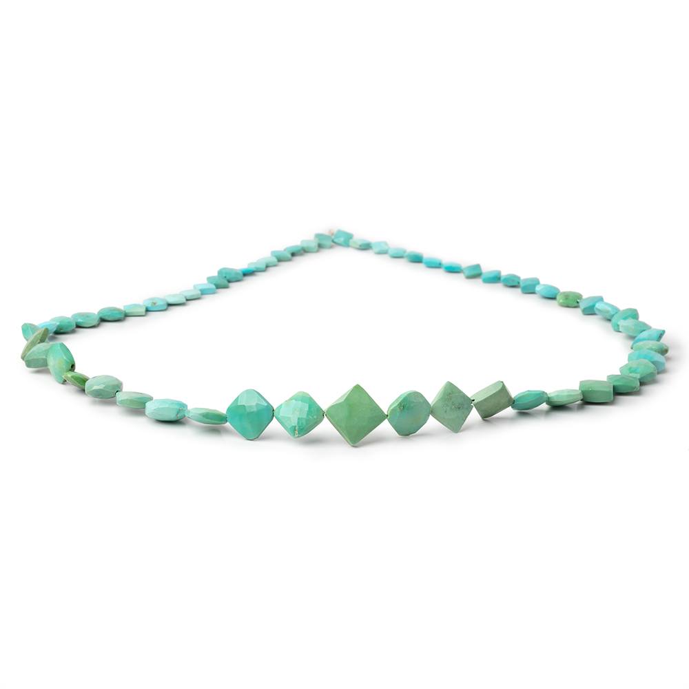 4-10mm Sleeping Beauty Turquoise Faceted Square Beads 18 inch 57 pieces