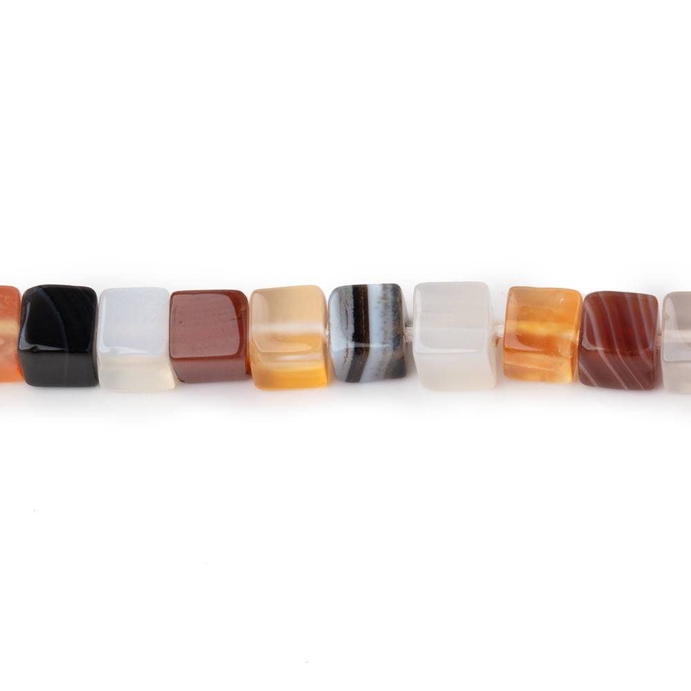 4-4.5mm Botswana Agate Plain Cube Beads 14 inch 80 pieces