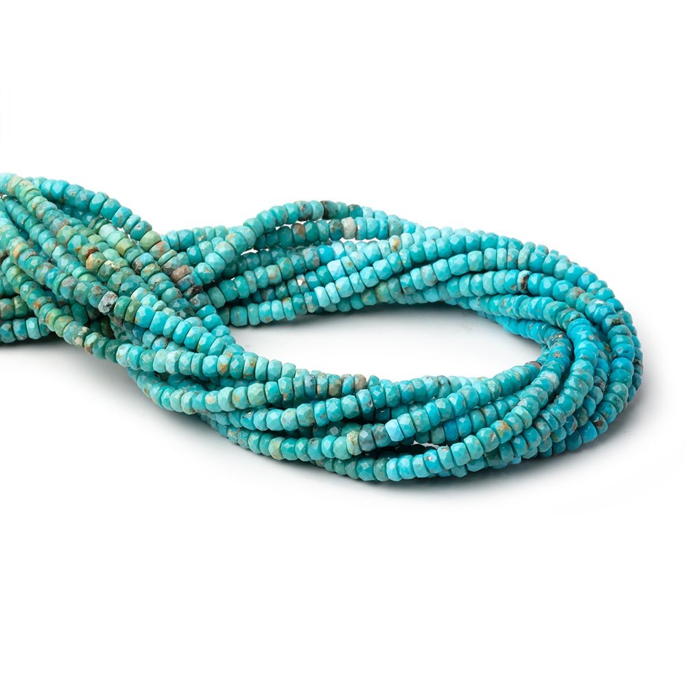 4-4.5mm Sleeping Beauty Turquoise Faceted Rondelle Beads 13 inch 130 pieces