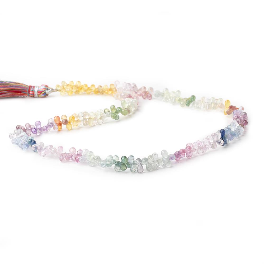 4-5.5mm Fancy Sapphire Micro Faceted Tear Drop Beads 16 inch 290 pieces AAA