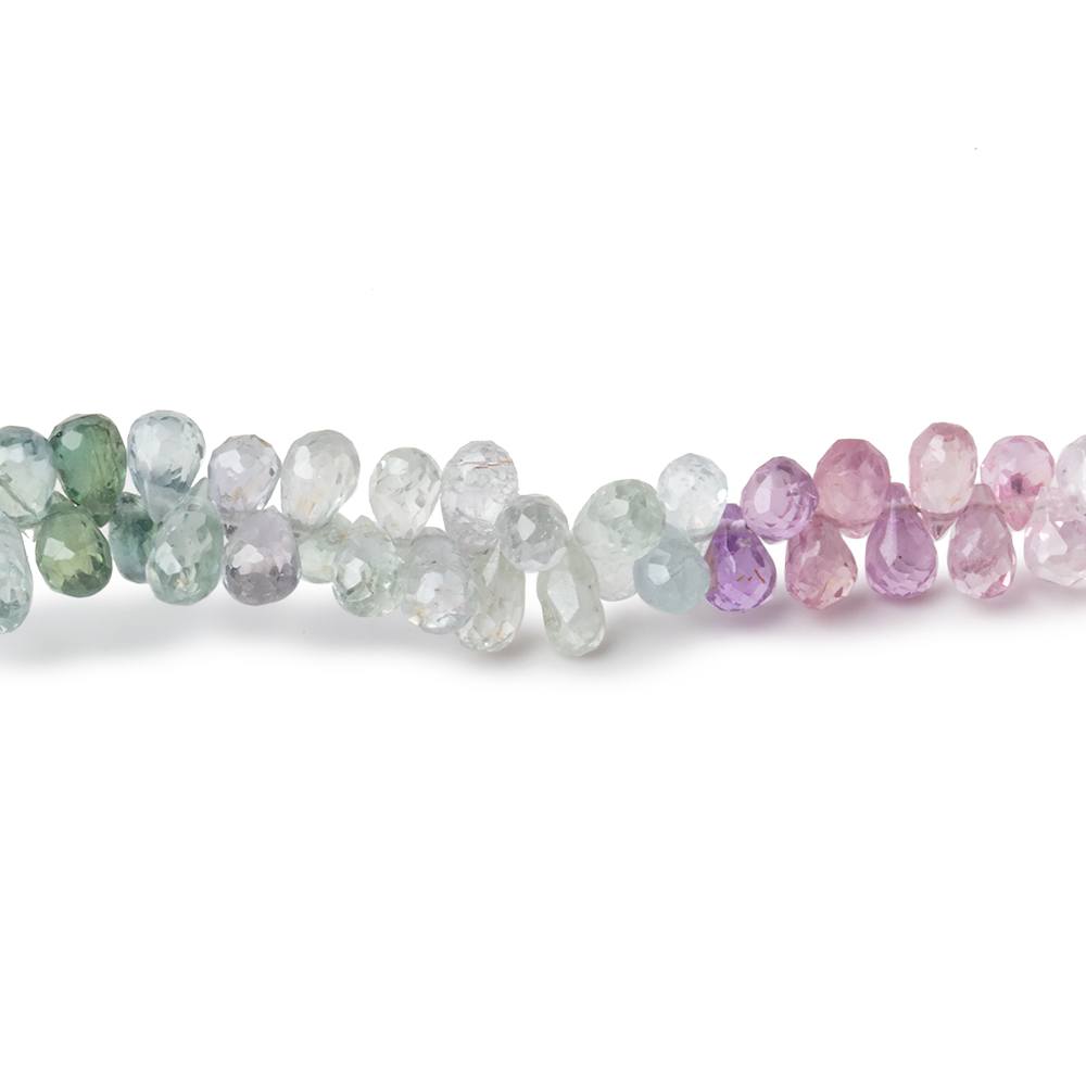 4-5.5mm Fancy Sapphire Micro Faceted Tear Drop Beads 16 inch 290 pieces AAA