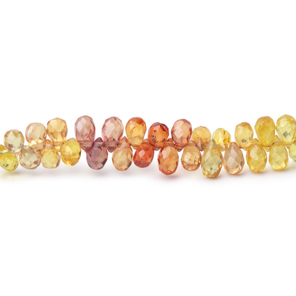 4-5mm Fancy Sapphire Micro Faceted Tear Drop 17 inch 275 Beads AA
