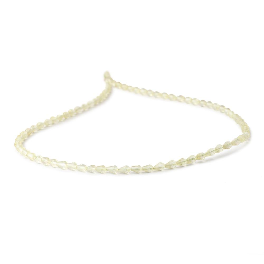 4-5mm Lemon Quartz Straight Drilled Faceted Tear Drop Beads 14.5 inch 80 pieces