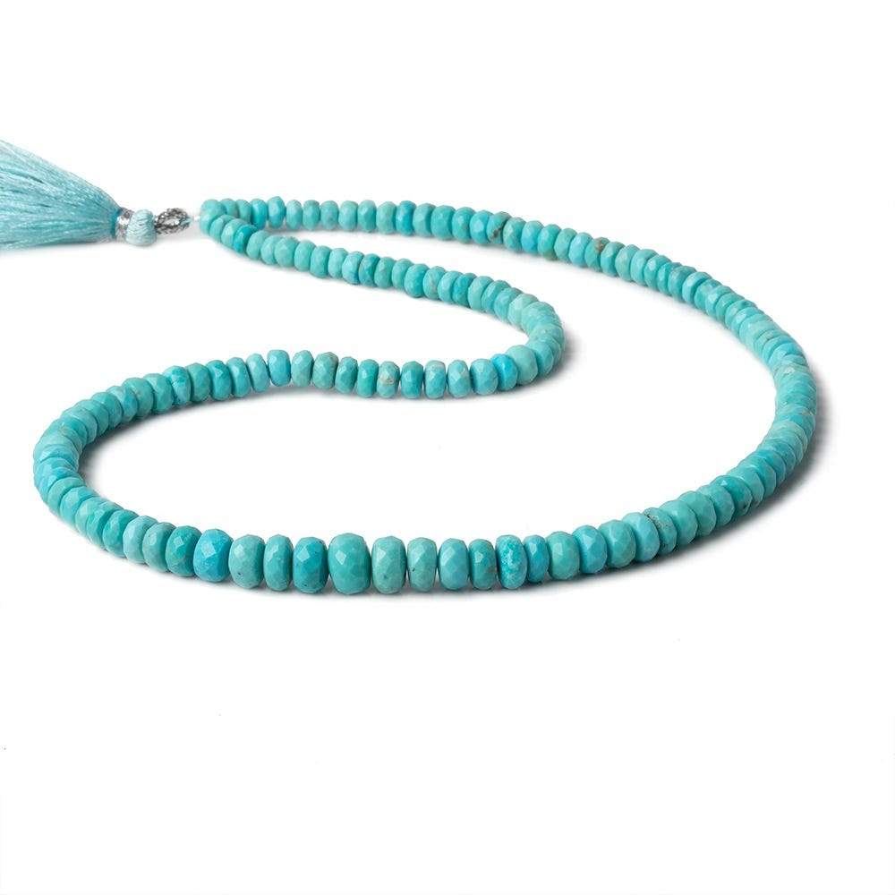 4-7mm Blue Turquoise faceted rondelles 16 inch 135 beads A