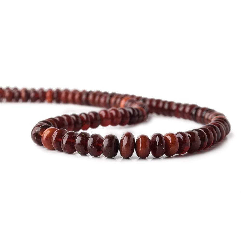 4-7mm Deep Orange Fire Opal Plain Rondelle Beads 16 inch 125 pieces