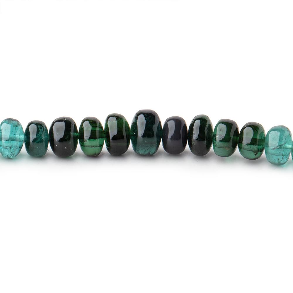 4-7mm Indicolite Blue & Chrome Green Tourmaline Plain Rondelles 18 inch 160 pieces AA