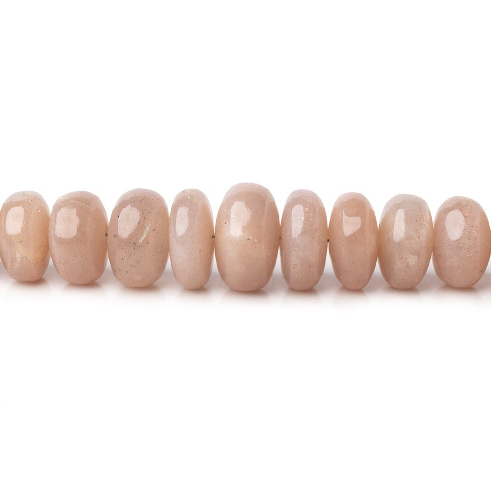4-9mm Peach Moonstone Plain Rondelle Beads 18 inch 124 pieces