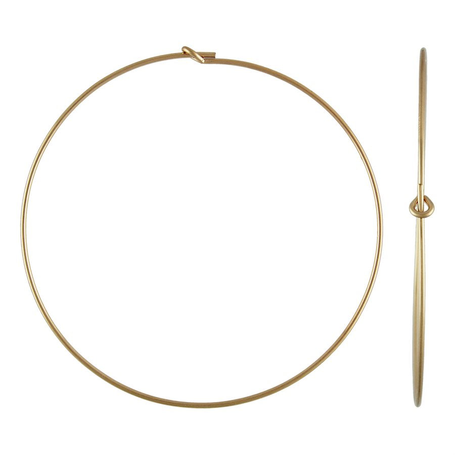 14Kt Gold Filled 21ga 45mm Wire Beading Hoop - 4pcs/pack