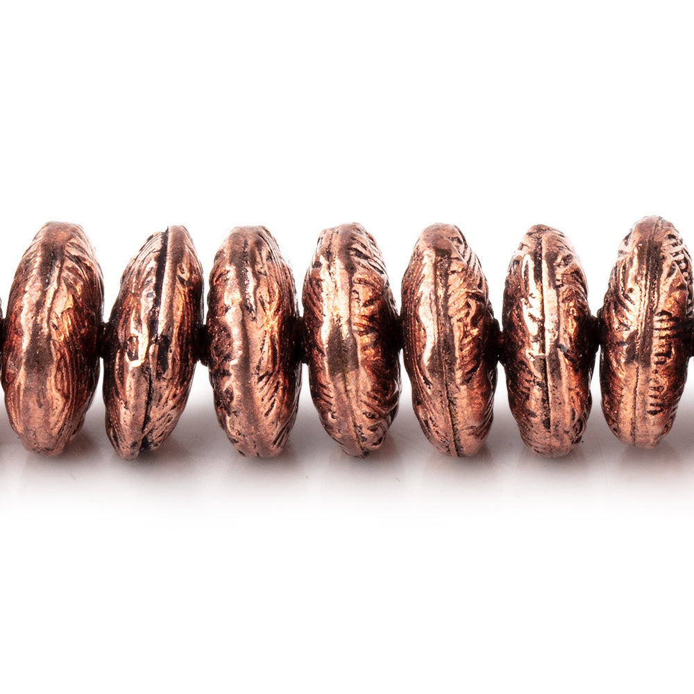 10mm Antiqued Copper Disc Beads 8 inch 48 pieces