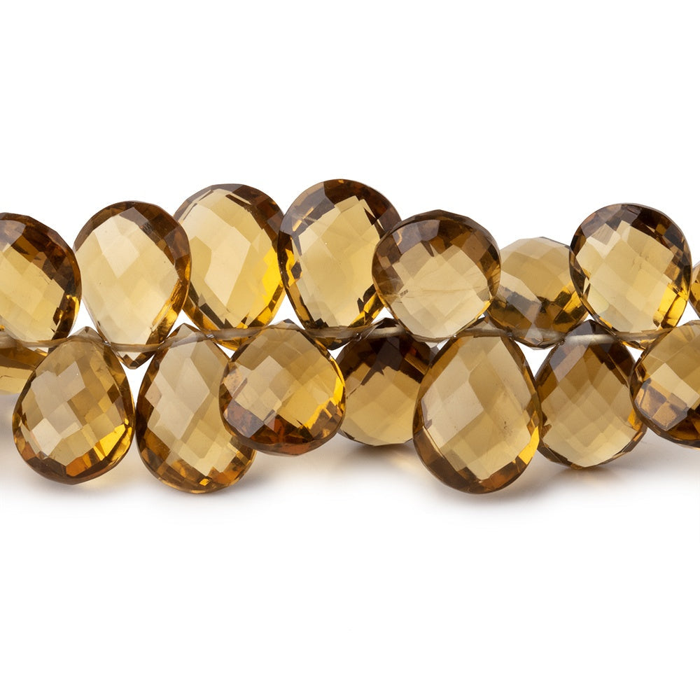 8x6-11x9mm Whiskey Quartz Faceted Pear Beads 8 inch 63 pieces