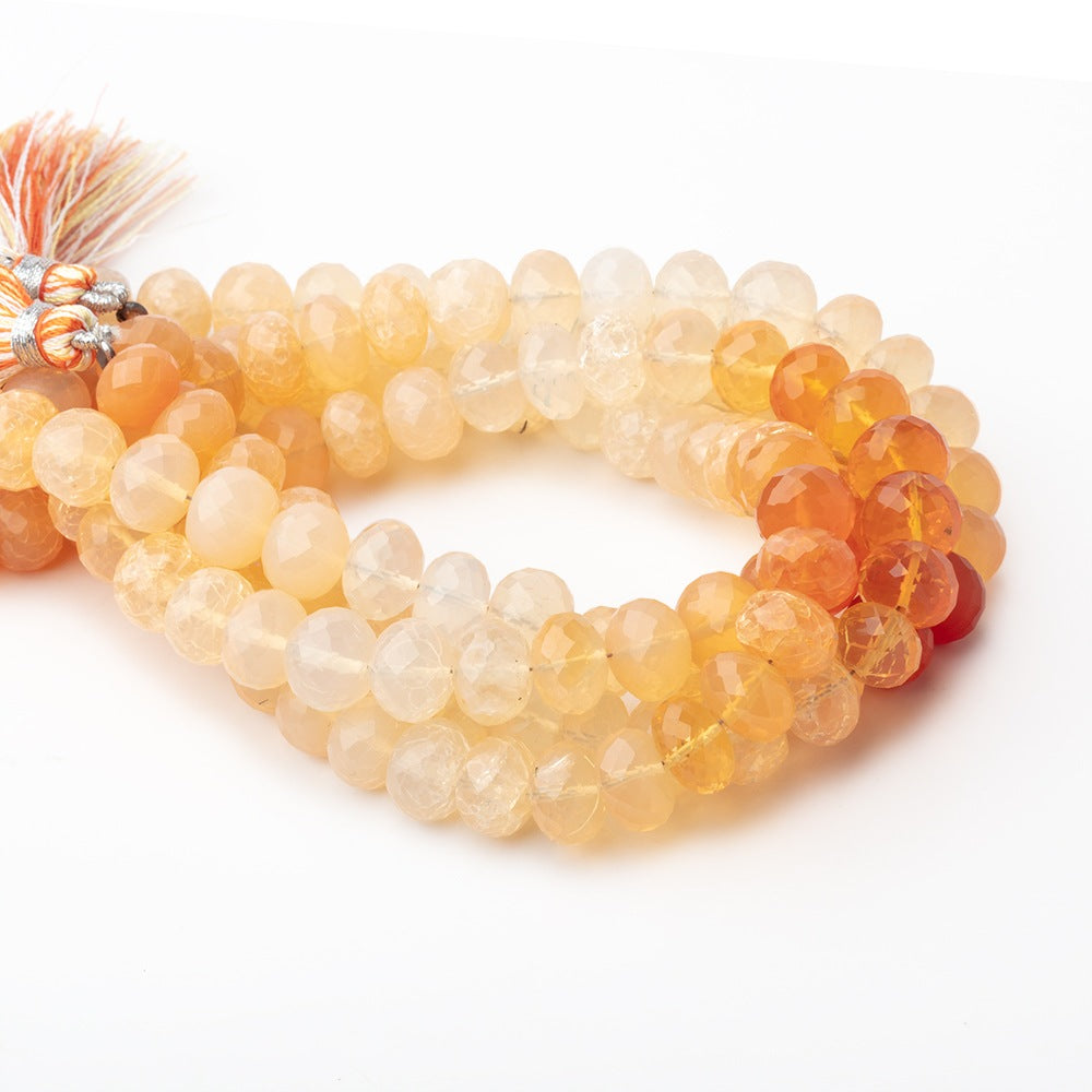8mm Fire Opal Faceted Rondelle Beads 8 inch 28 pieces A