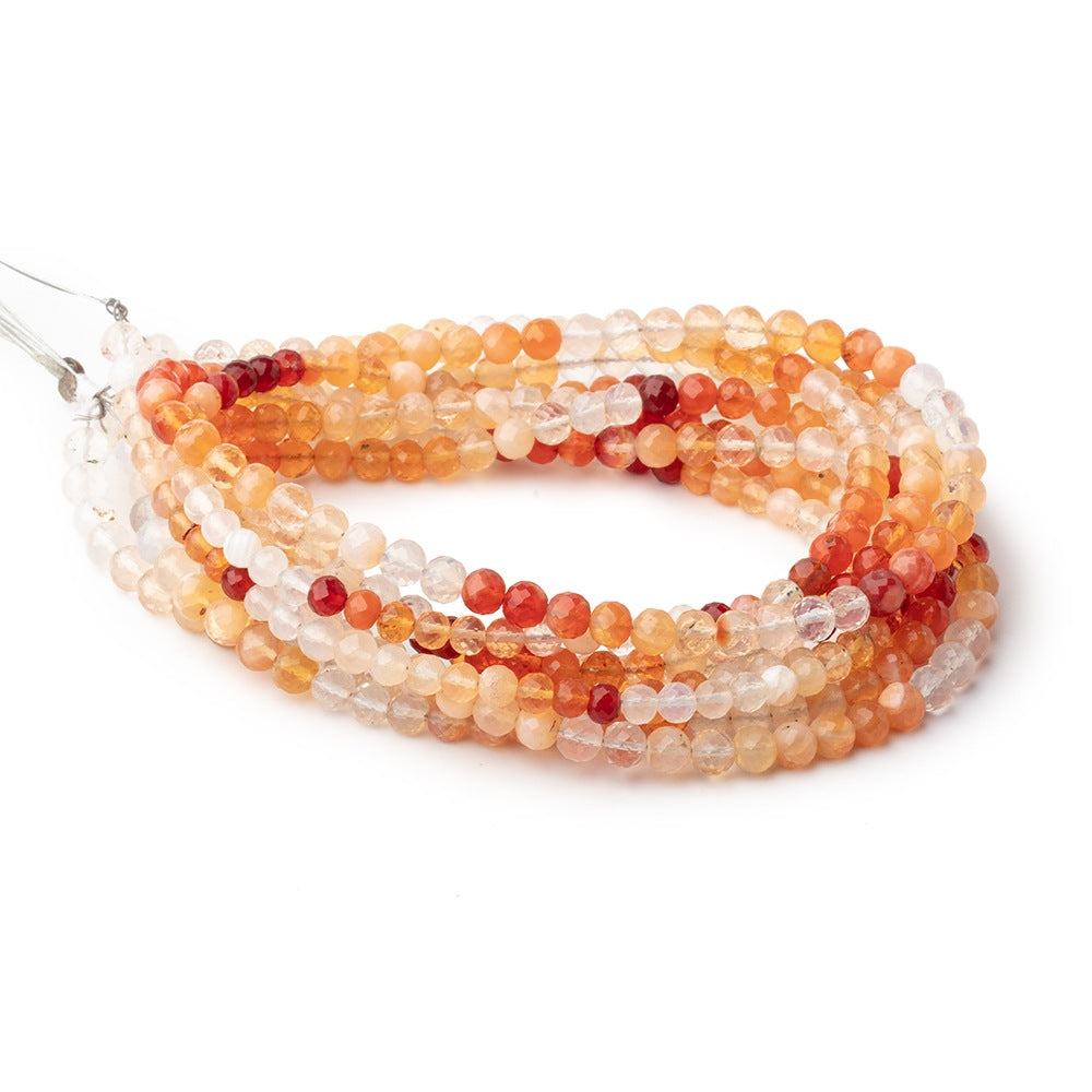 4mm Fire Opal Faceted Round Beads 15.75 inch 100 pieces AA