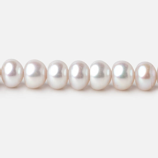 Silver Center Drill Button Freshwater Pearl