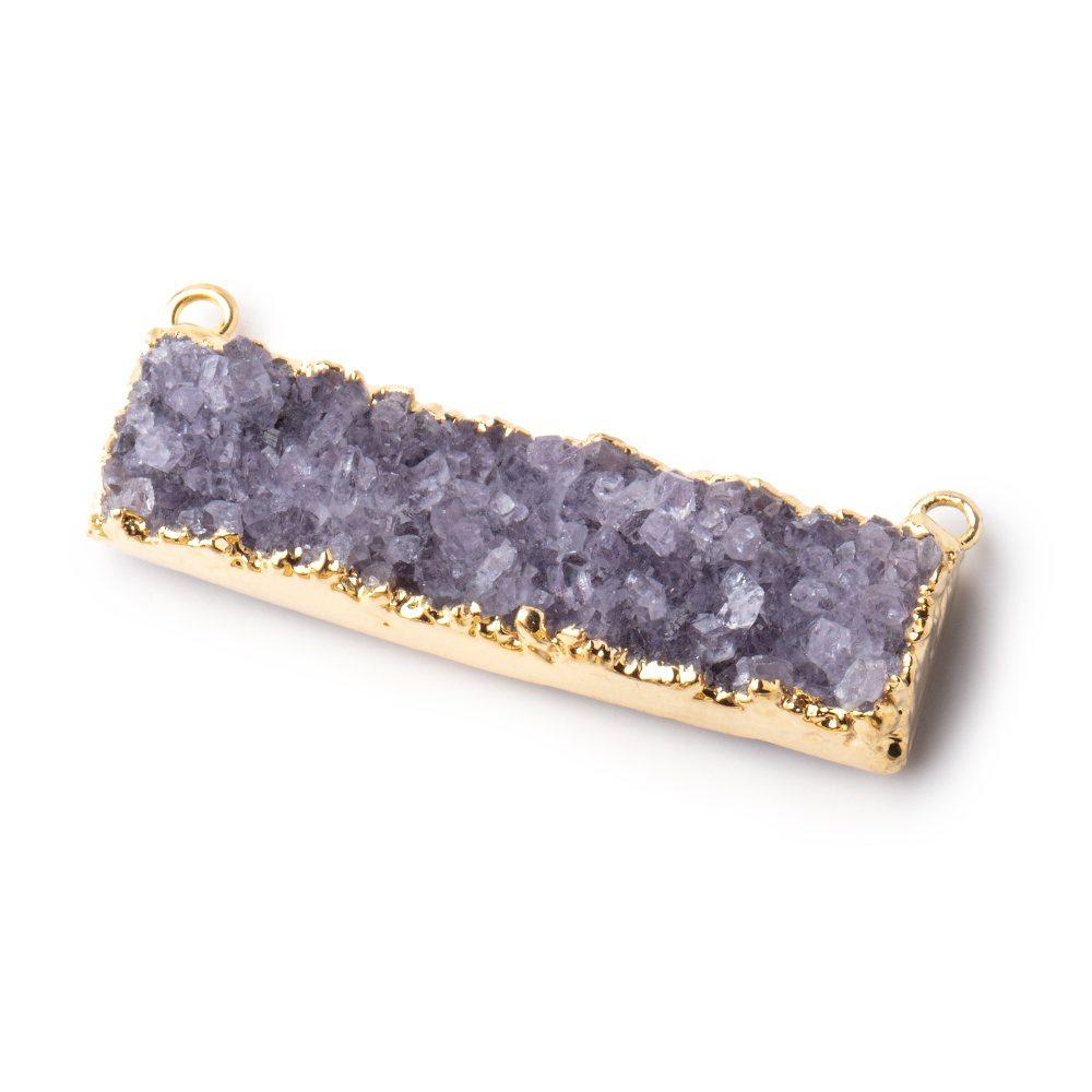 41x11mm 22kt Gold Leafed Light Amethyst East West Connector 1 Focal Bead