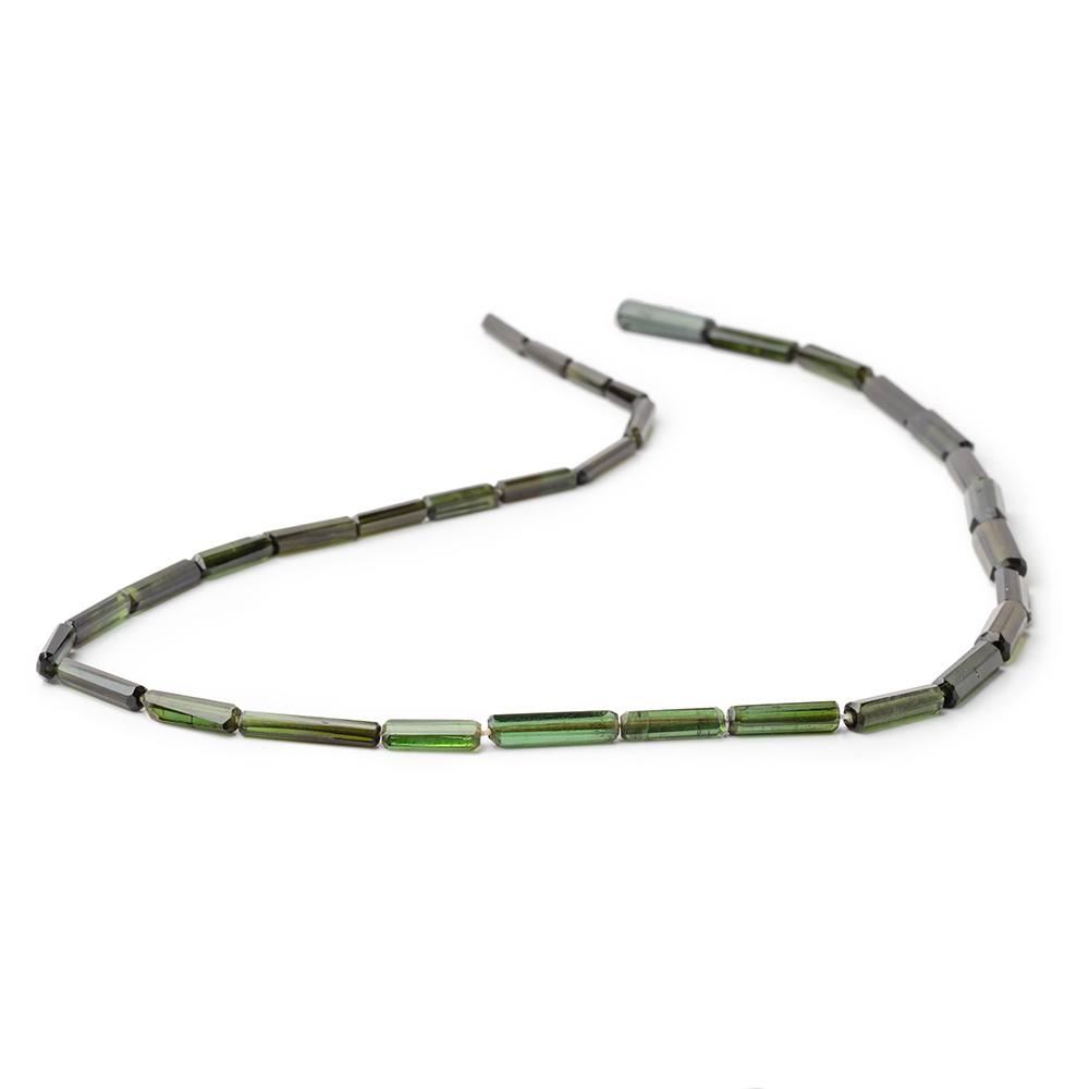 8x2-14.5x4mm Shaded Green Tourmaline Natural Crystals 15.25 inch 33 beads