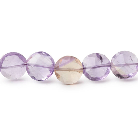 9mm Ametrine Faceted Coin Beads 16 inch 44 pieces