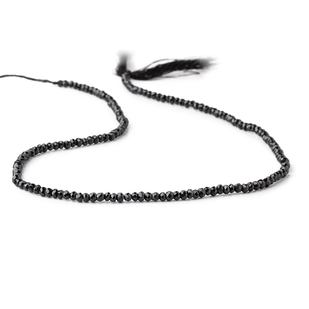 2.5-3mm Black Spinel faceted rondelle beads 13.5 inch 165 beads