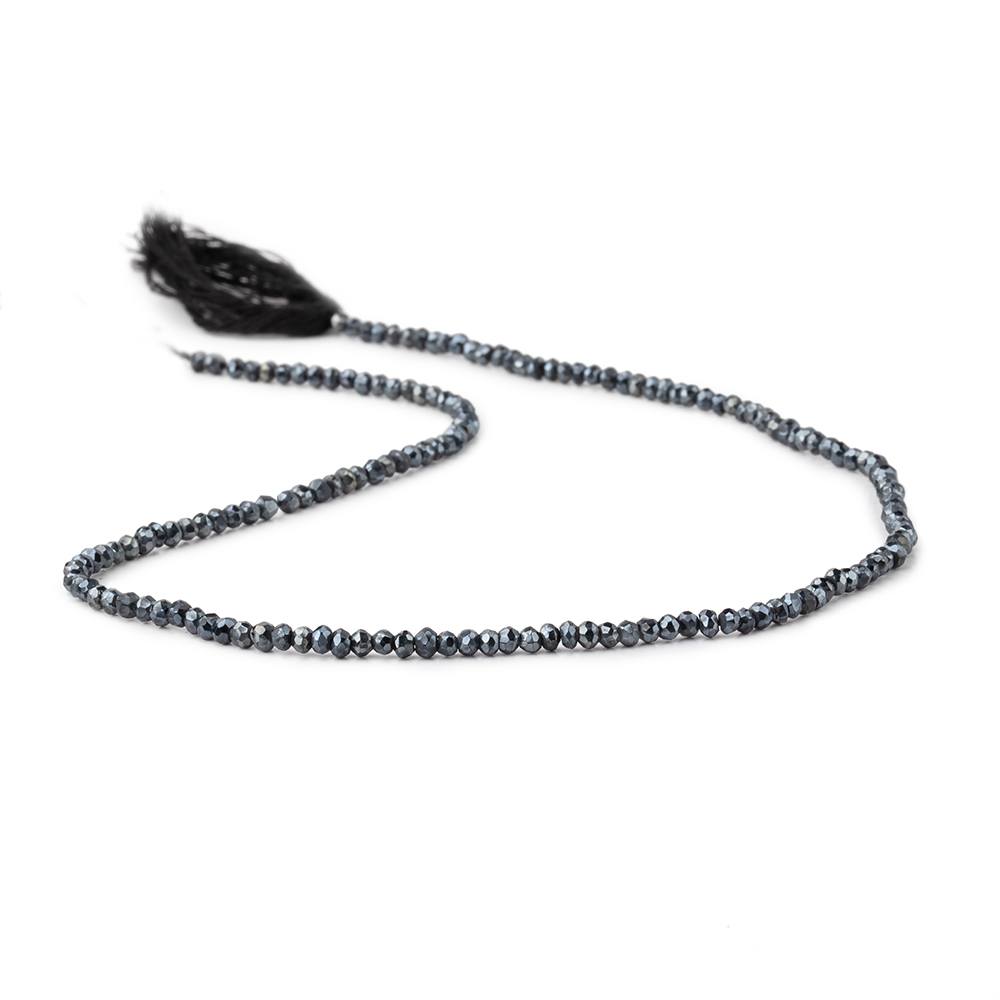 2.5-3mm Metallic Black Spinel Beads Faceted Rondelle 13.25 inch 154 pieces