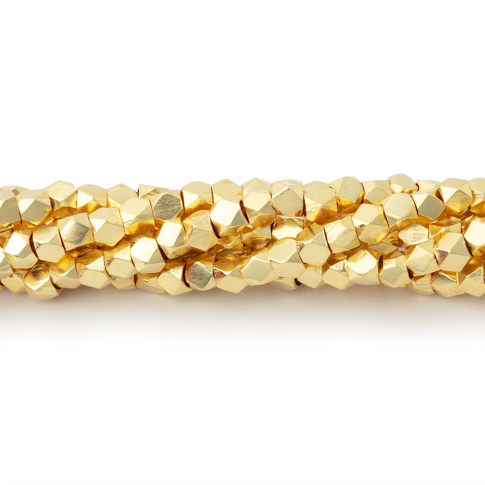3mm Hand Polished Faceted Nugget Beads 8 inch 72 pieces