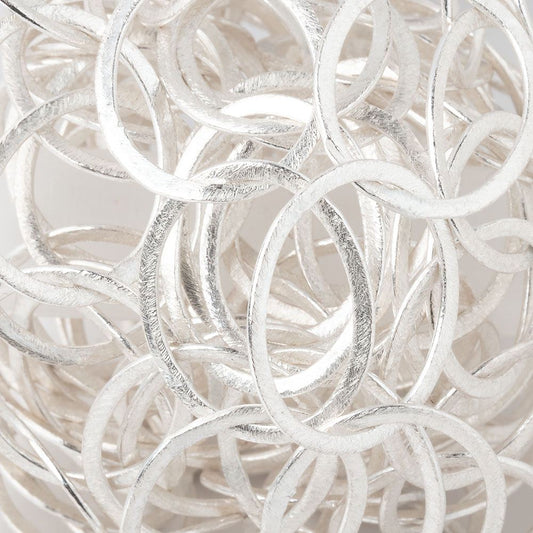 27x23mm Silver plated Brushed Oval Link Chain by the foot
