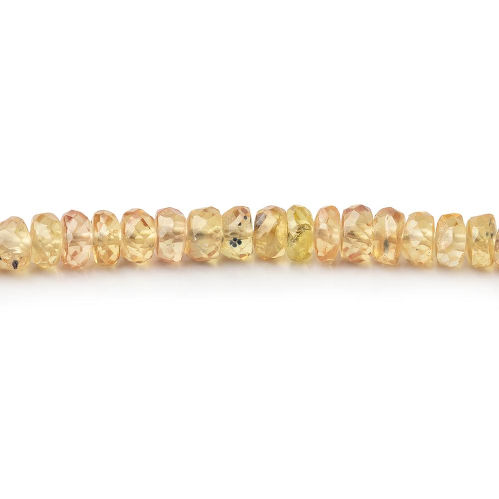 3.5mm Yellow Shongia Sapphire Faceted Rondelle Beads 16 inch 180 pieces