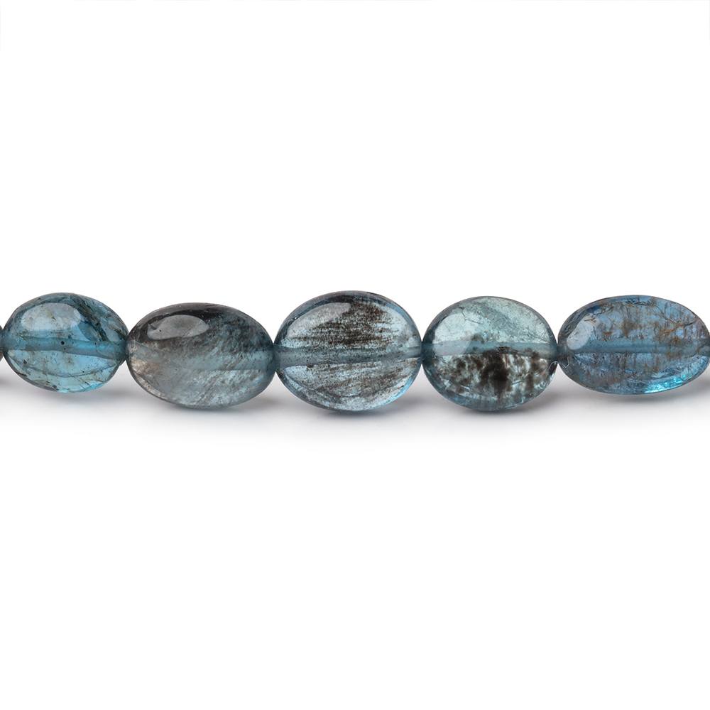 4.5-10mm Moss Aquamarine Plain Oval Beads 18 inch 68 pieces