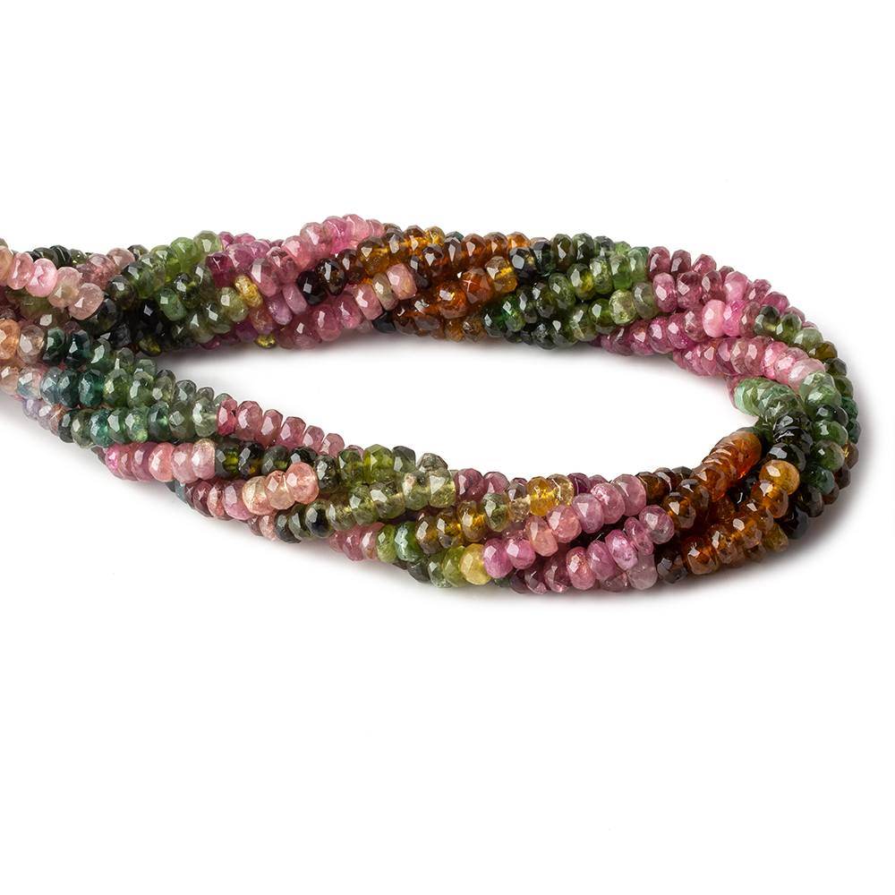 4.5-5mm Multi Color Tourmaline Beads Faceted Rondelle 14.5 inch 160 pcs