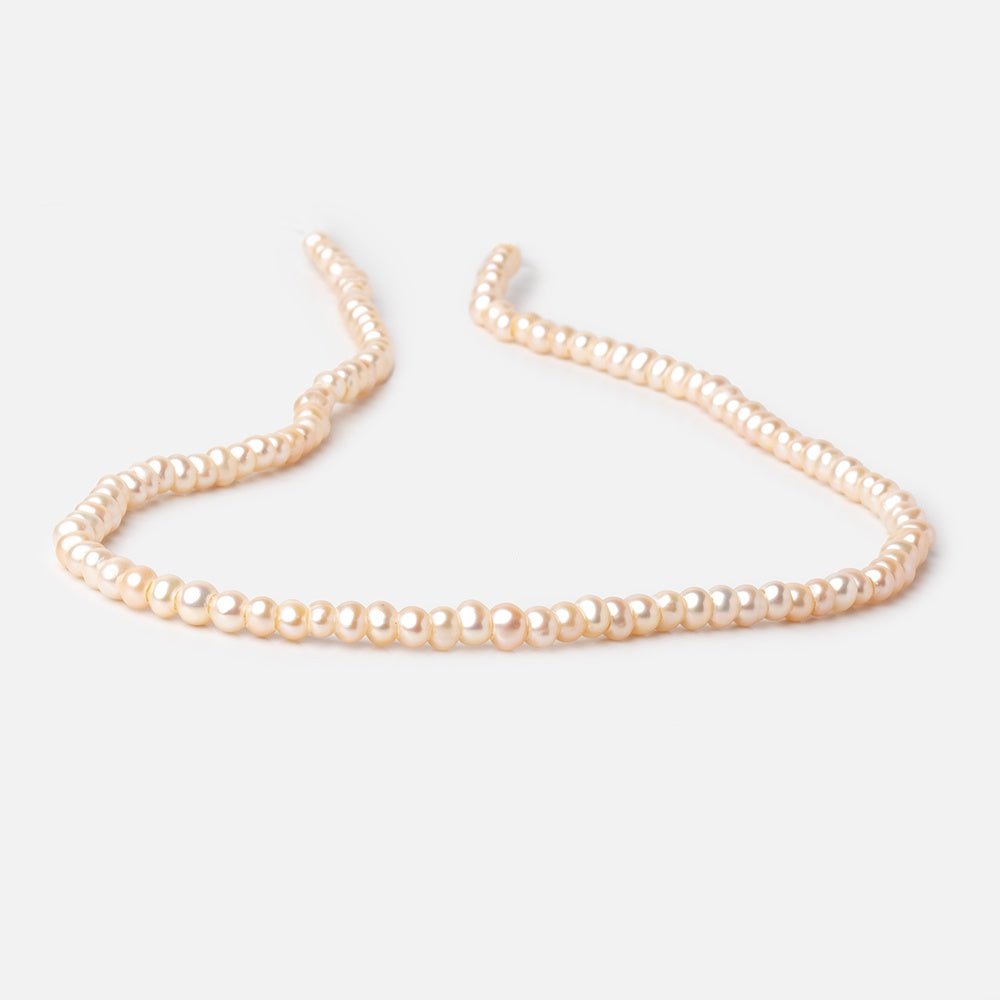 4.5-5mm Peach Off Round Large Hole Freshwater Pearls 15 inch 110 Beads