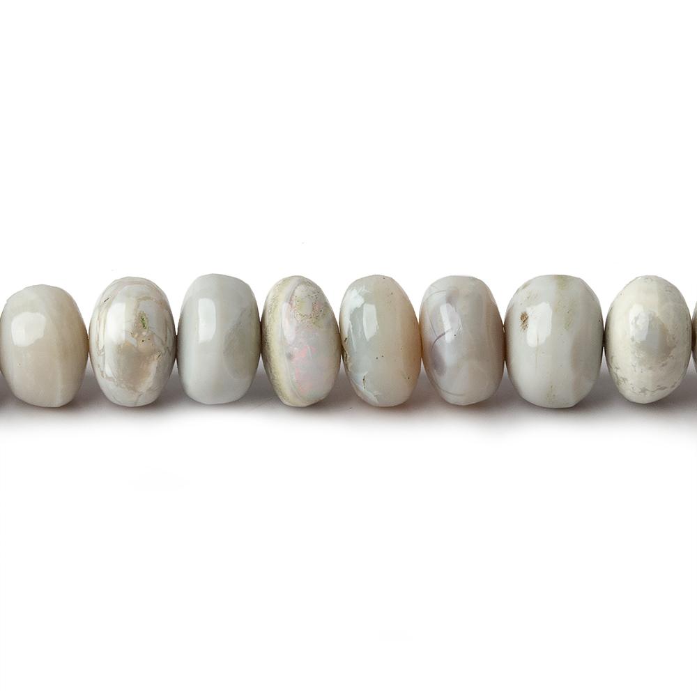 4.5-6.5mm Creamy beige Australian Opal plain rondelles 18 inch 125 beads AA
