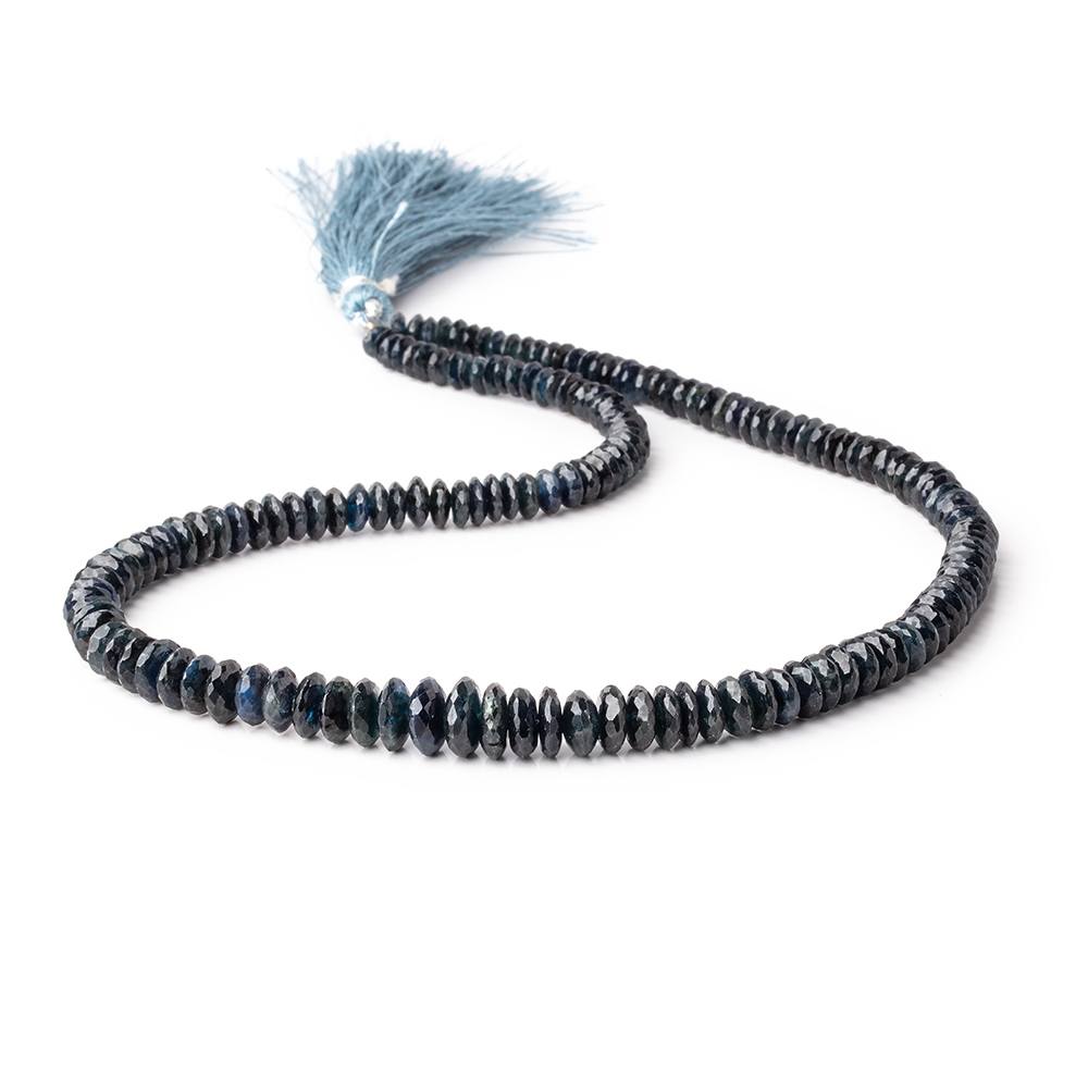 4.5-9mm Blue Sapphire German Faceted Rondelle Beads 16 inch 145 pieces