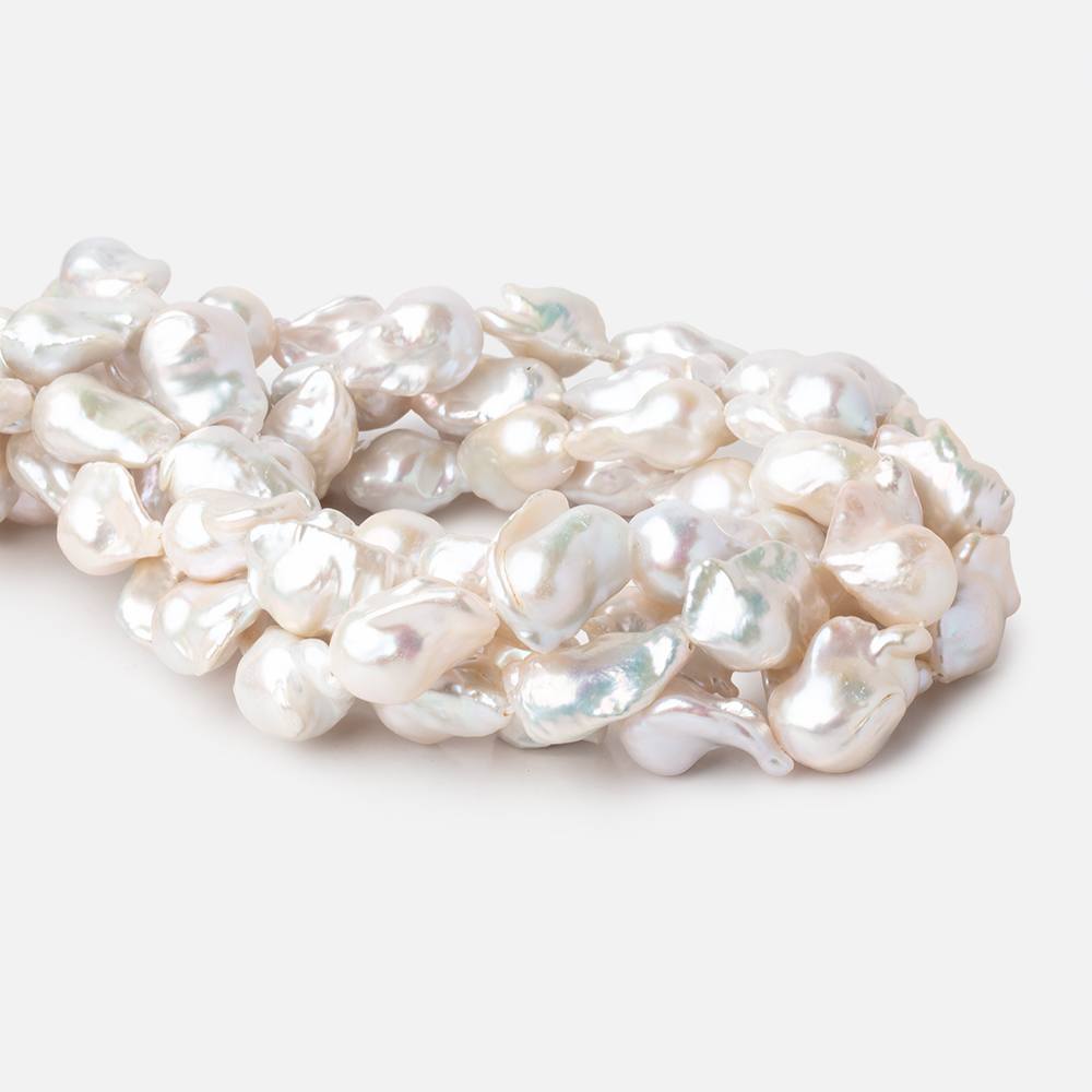 14-21mm Off White Ultra Baroque Freshwater Pearls 16 inch 16 Beads AA