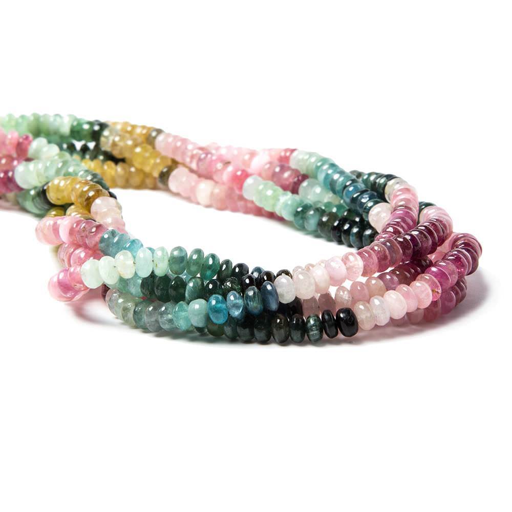 4.5mm Multiple Color Tourmaline plain rondelles 16 inches 160 beads
