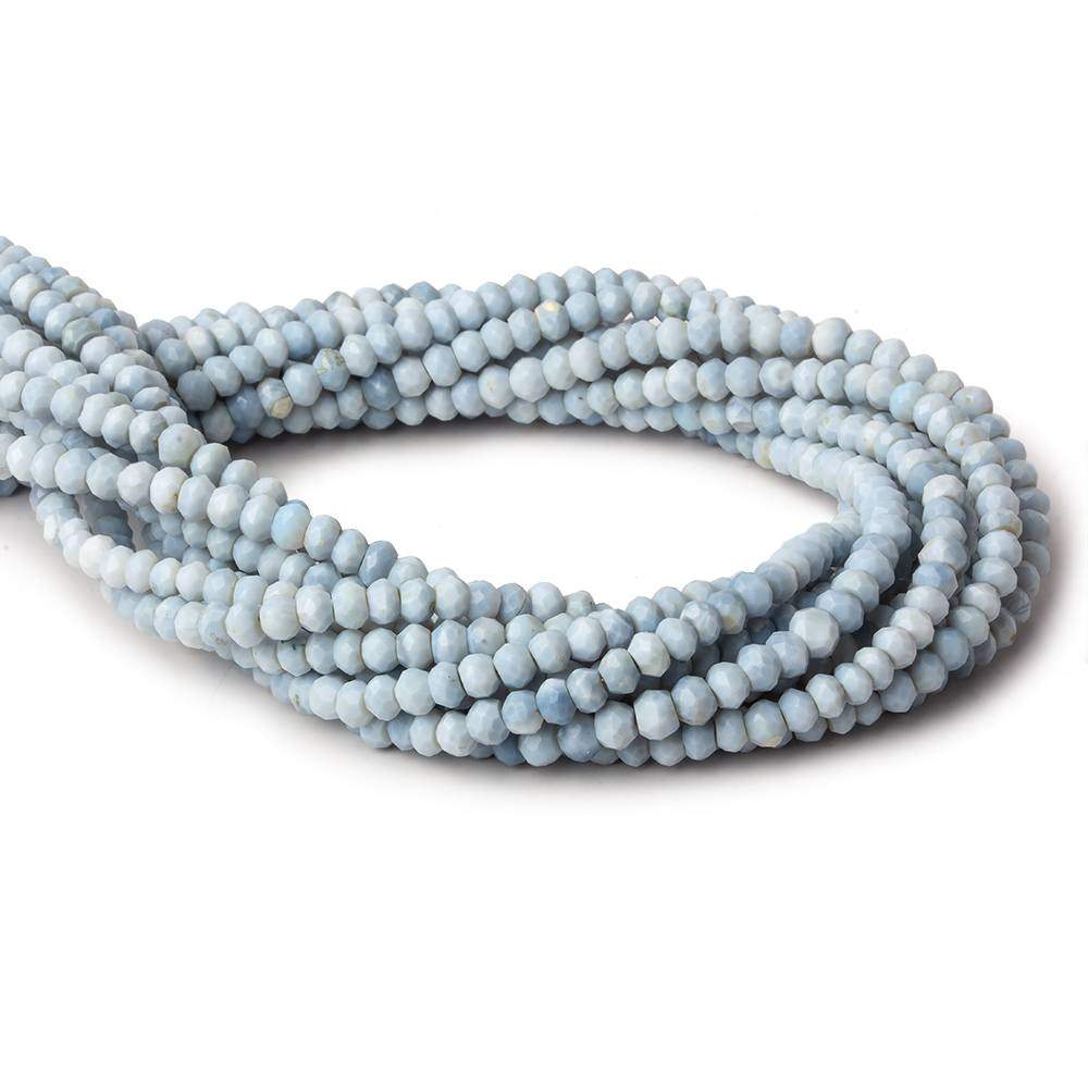 4.5mm Owyhee Blue Opal faceted rondelles 100 beads 13 inch