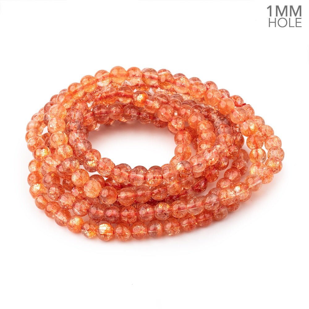 4.5mm Sunstone Plain Round Beads 21 inch 126 pieces AAA 1mm hole