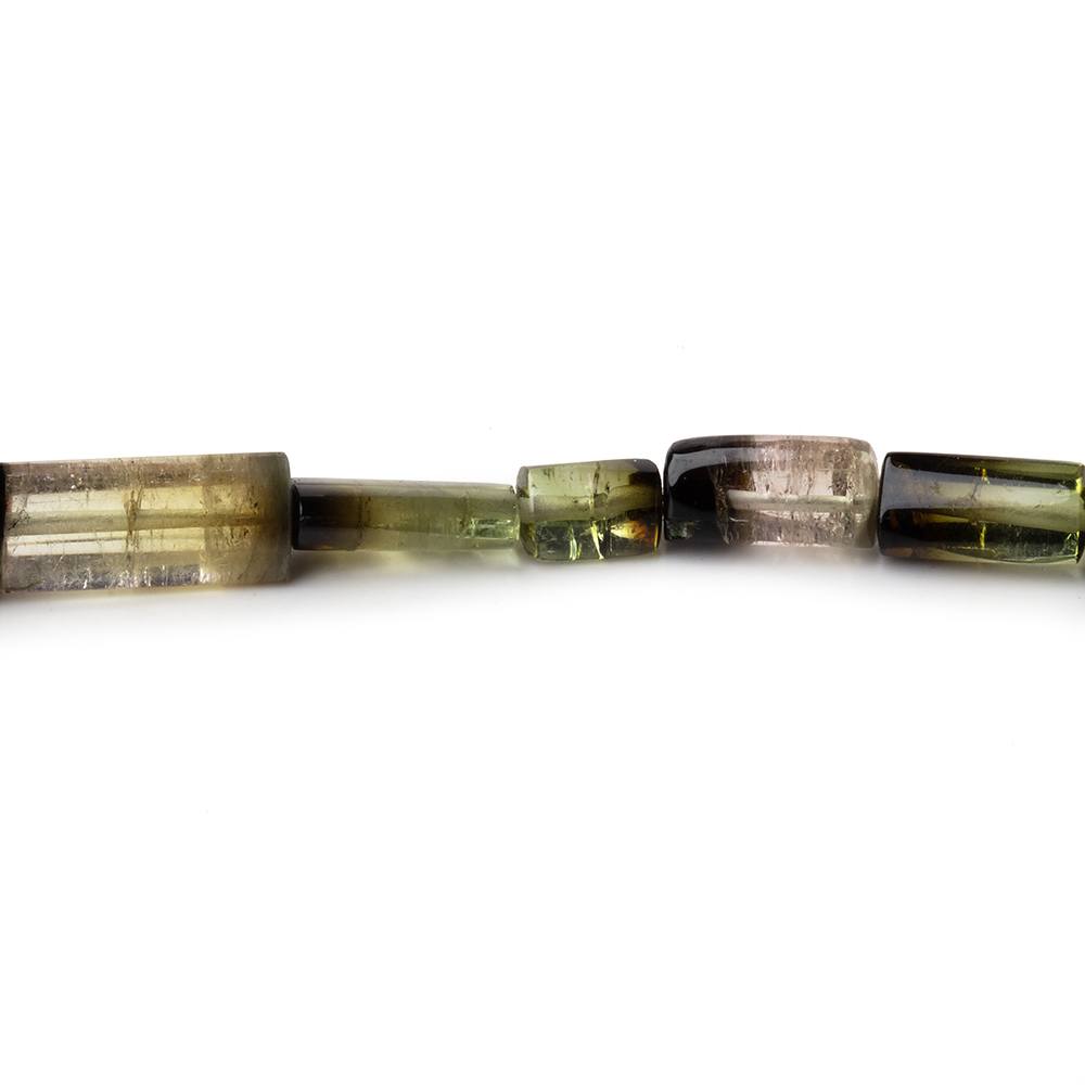 4.5x4-14x5mm Polychromatic Tourmaline Natural Tubes 18 inch 44 Beads AA
