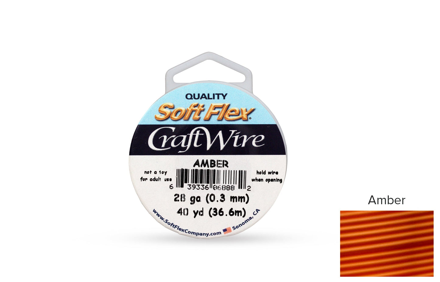 Craft Wire Soft Flex 28 Gauge Amber - 1spool