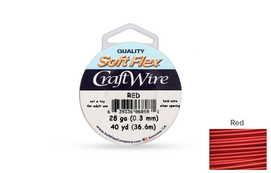 Craft Wire Soft Flex 28 Gauge Red - 1spool