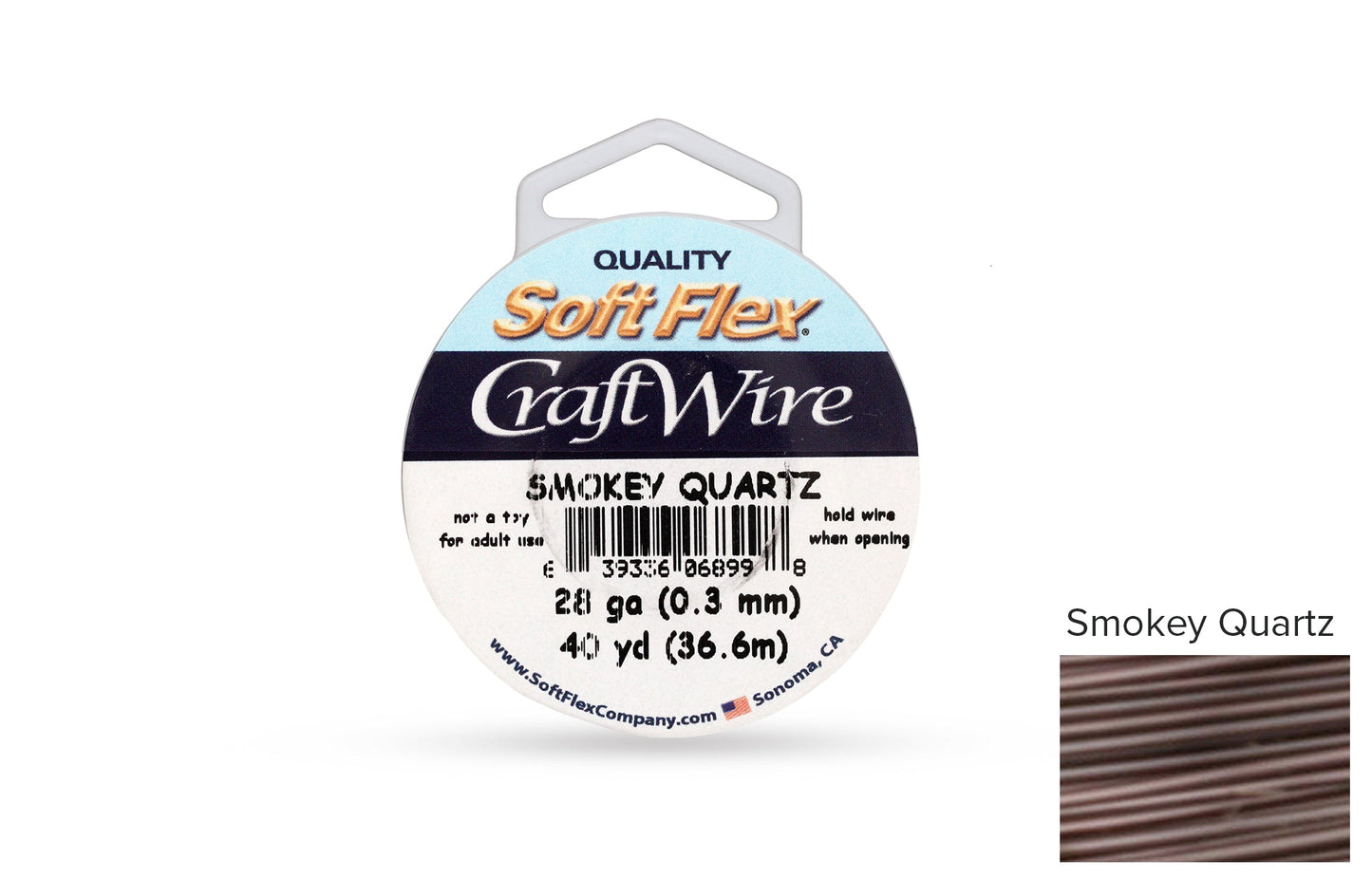 Craft Wire Soft Flex 28 Gauge Smokey Quartz - 1 spool