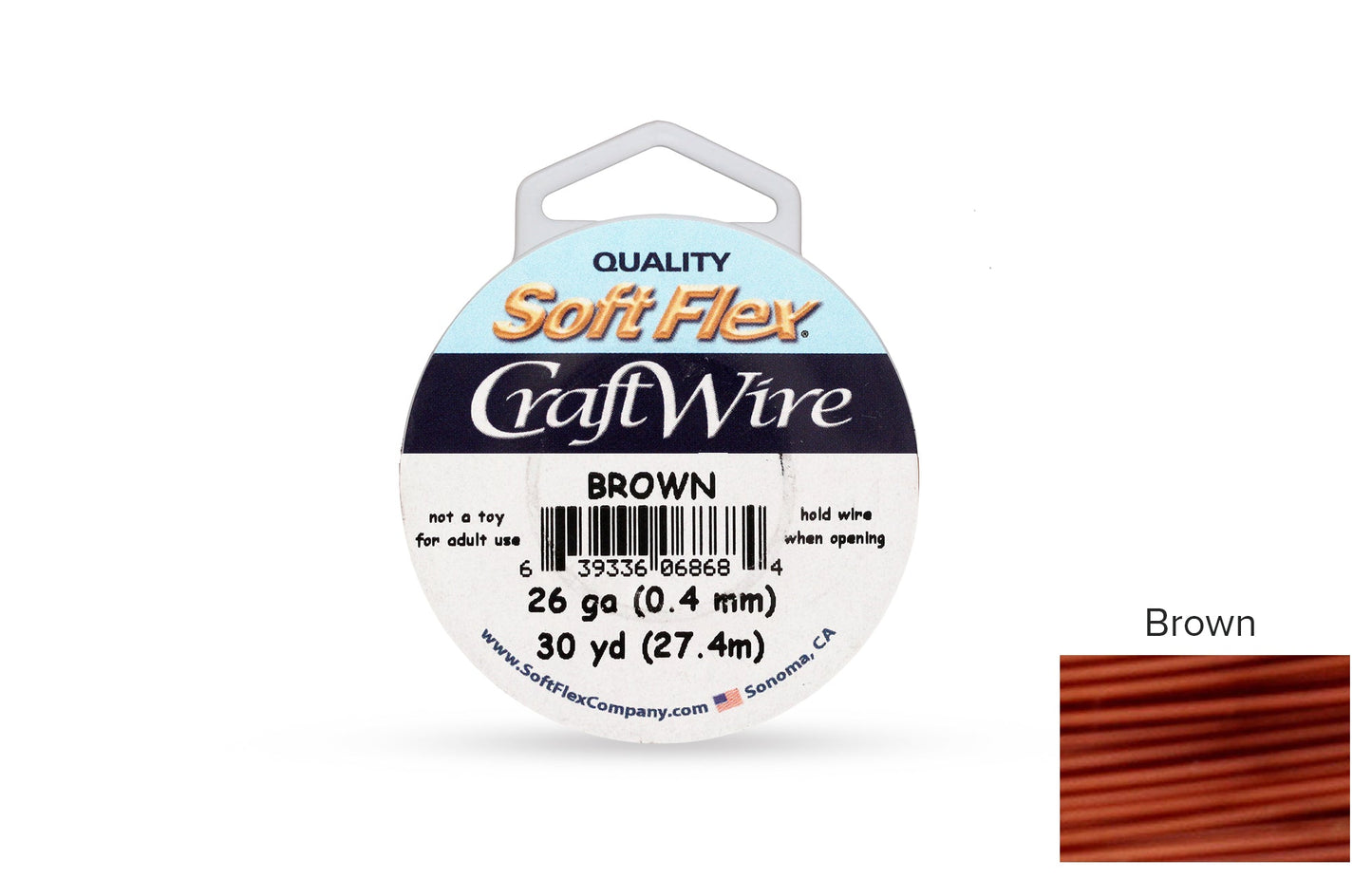 Craft Wire Soft Flex 26 Gauge Brown - 1 spool