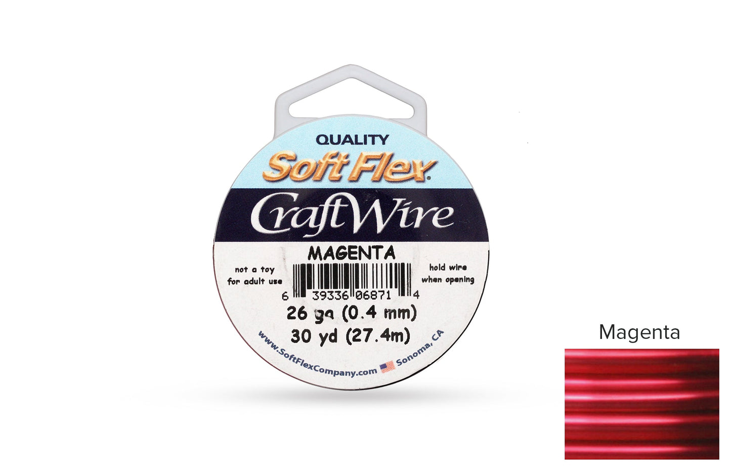 Craft Wire Soft Flex 26 Gauge Magenta - 1 spool