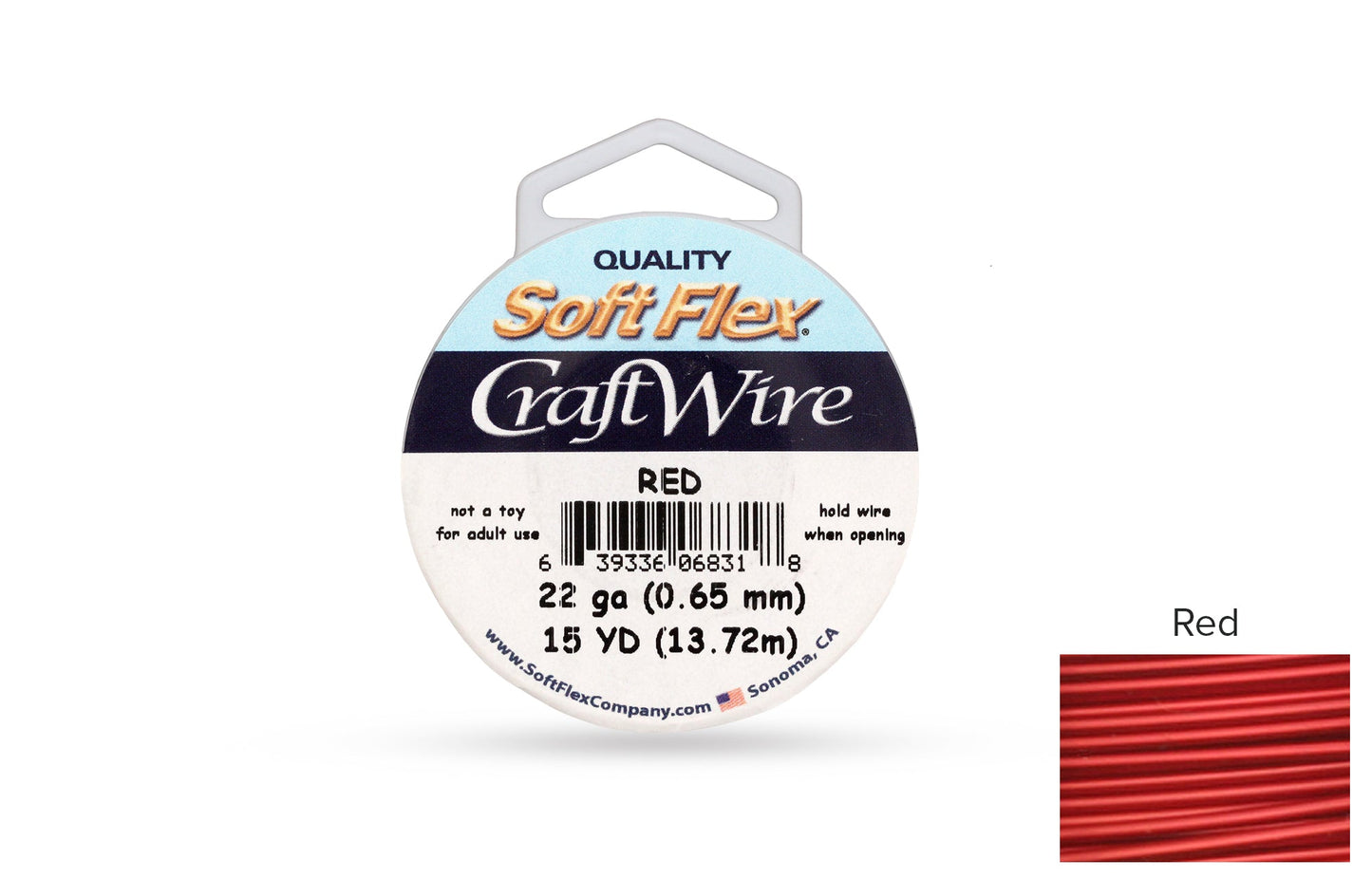Craft Wire Soft Flex 22 Gauge Red - 1 spool
