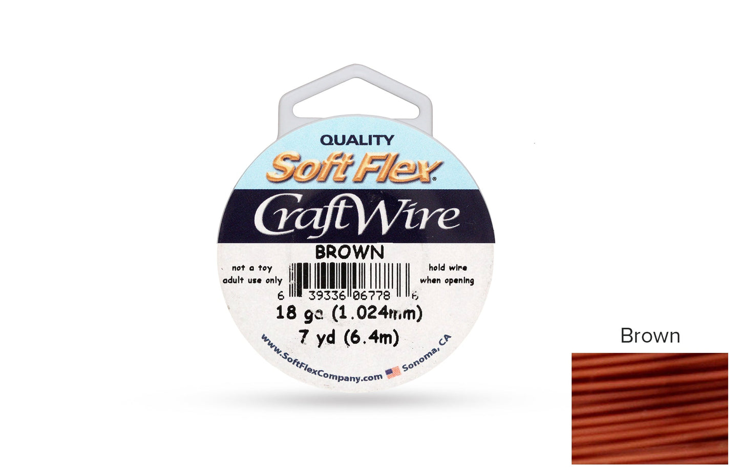Craft Wire Soft Flex 18 Gauge Brown - 1spool
